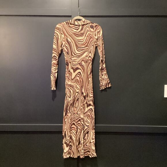 Revolve NICHOLAS Michelle Long Sleeve Twist Front Maxi Midi Dress V neck 2 - Picture 3 of 14